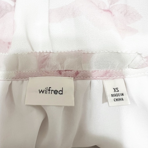 Wilfred Aritzia Faraway Puff Sleeve Smocked Chiffon Midi Tea Dress Cloudy Lilac - Picture 2 of 4